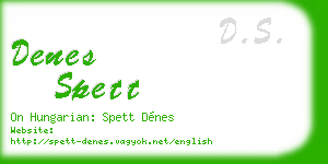 denes spett business card
